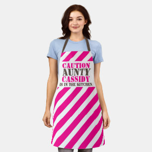 Tablier Tante de prudence dans la bande rose graphique de 
