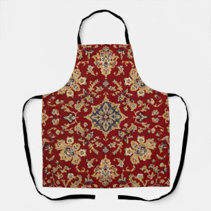 Tablier Tapis persan vintage rouge or Kashan tapis persan 