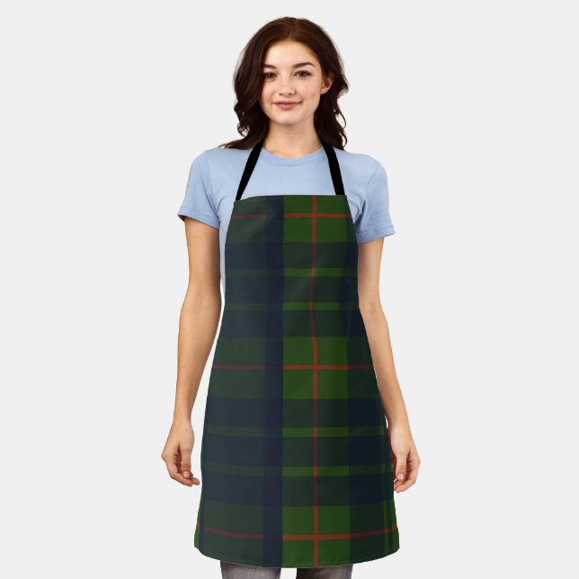 Tablier Tartan à carreaux verts et bleus (Porté)