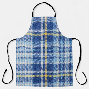 Tablier Tartan bleu et jaune ou arrière - plan plaid pour