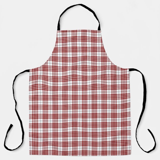 Tablier tartan Buchanan rouge blanc carreaux (Recto)