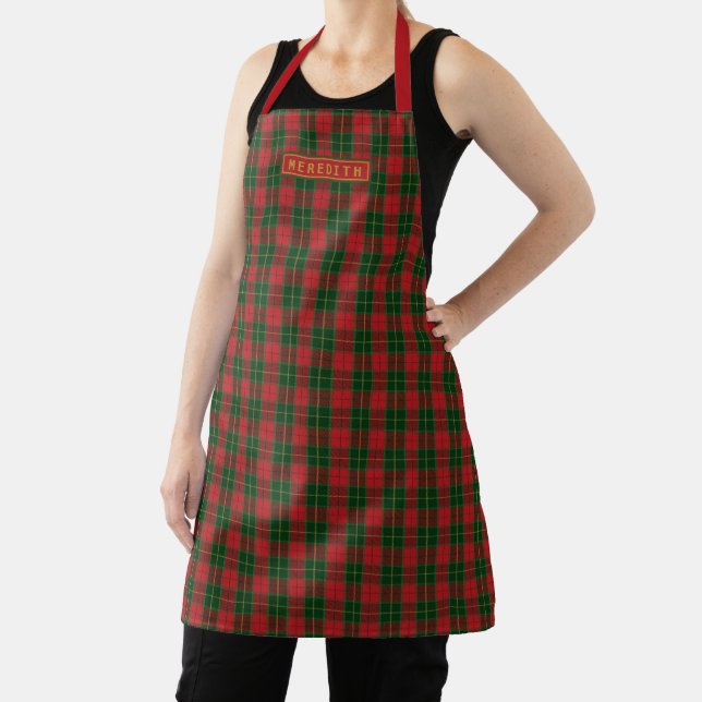 Tablier Tartan de Noël personnalisé écossais (Insitu)