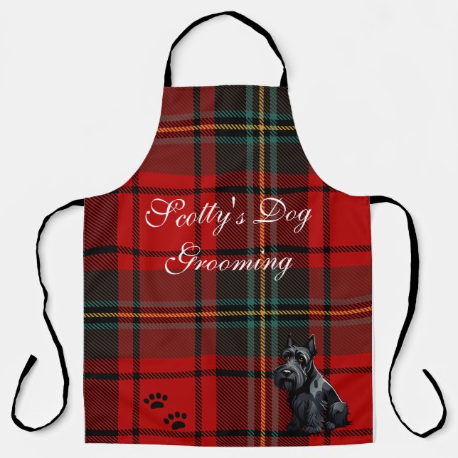 Tablier Tartan de Terrier Écossais (Scotty) modifiable (Recto)