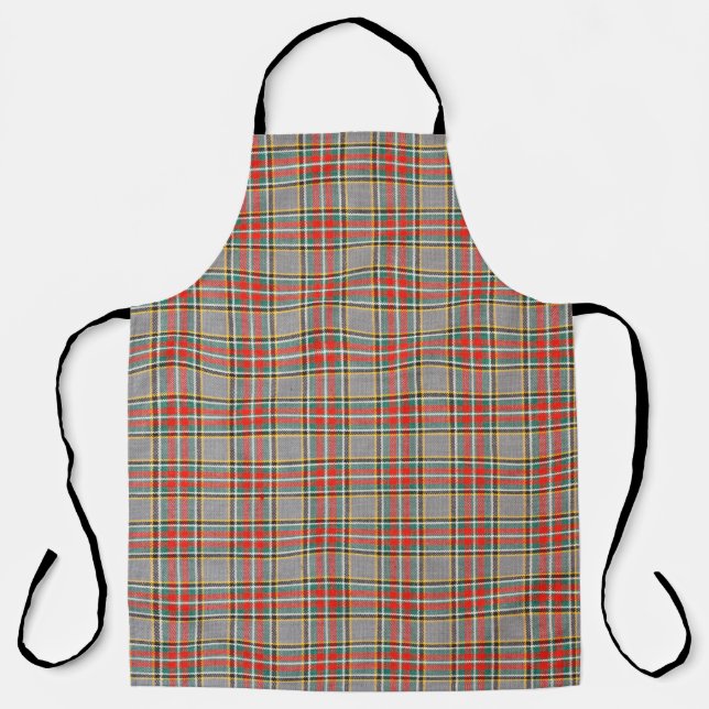 Tablier Tartan écossais : motif rouge-vert-jaune. (Recto)