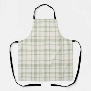 Tablier Tartan Plaid classique Motif-Mint vert et crème