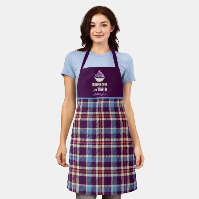 Tablier Tartan Plaid Cupcake (Porté)