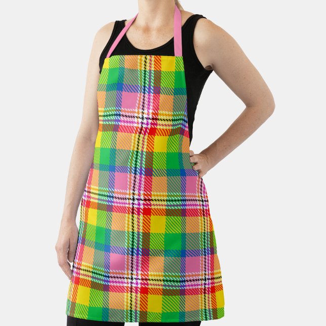 Tablier Tartan vert rose (Créateur téléchargé)