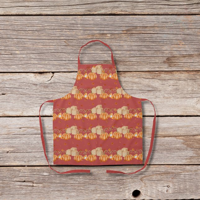 Tablier Tartes citrouilles et cubes de sucre brun rouge (Créateur téléchargé)