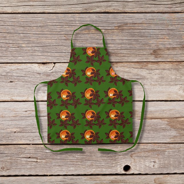 Tablier Tartes citrouilles et feuilles de chocolat vert (Créateur téléchargé)