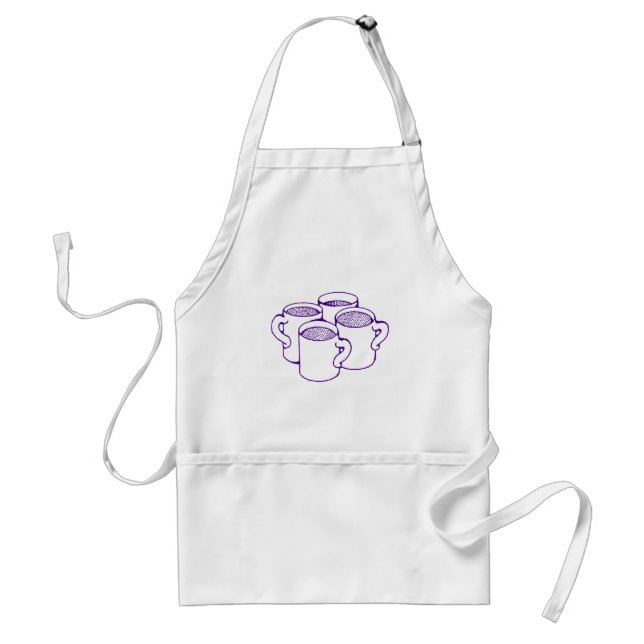 Tablier Tasse à café violette moderne graphique en ligne a (Devant)