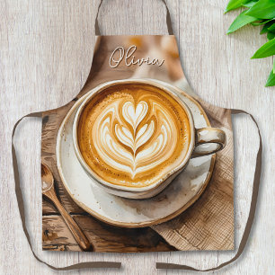 Tablier Tasse d'espresso à l'aquarelle Cosy Art Latte