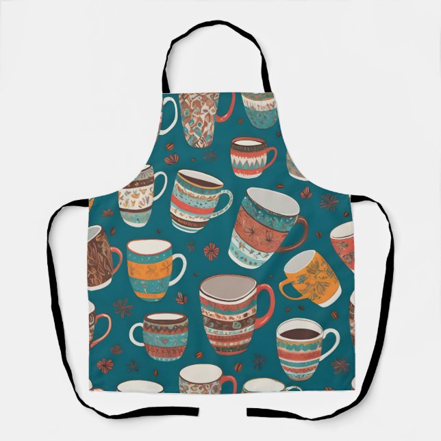 Tablier Tasses de café colorées (Recto)