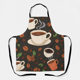 Tablier Tasses de café Grains Matin Motif