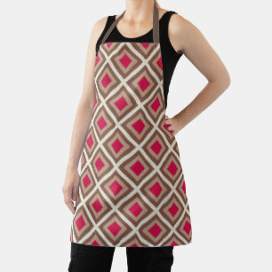 Tablier Taupe, Taupe Légère, Diamants Ikat Rose Chaud STay
