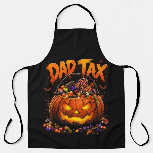 Tablier Taxe Papa Drôle Halloween Citrouille (Recto)