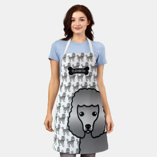 Tablier Tchiot de dessin animé mignon caniche jouet gris &