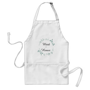 Tablier Teal Botanical Textured Effect Maid of Honor
