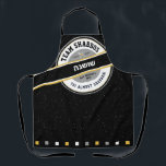 Tablier Team Shabbos HIS/HERS Apron sur le noir avec l'héb<br><div class="desc">Notre tablier SHABBOS TREAM sur Black est un moyen pratique/amusant de garder tout le monde souriant sur des shabbos erev. Obtenez-en un pour Lui et Elle comme cadeau de douche nuptiale original. TOUT le texte sur ce look patiné de marque peut être complètement customisé. Inclut les mots : TGI Presque...</div>