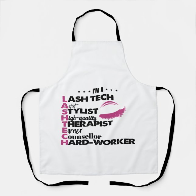 Tablier Technicien de Lash Tech Graduation Eyelash (Recto)