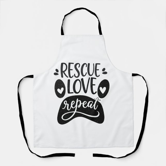 Tablier Tee Chien Patte Sauvetage Amour Répéter (Recto)