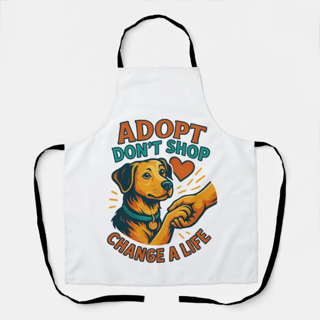 Tablier Tee J'aime Adopté un Animal (Recto)