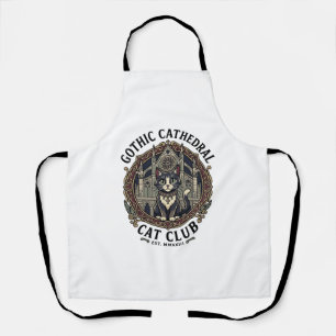 Tablier Tee shirt graphique de chat de cathédrale gothique
