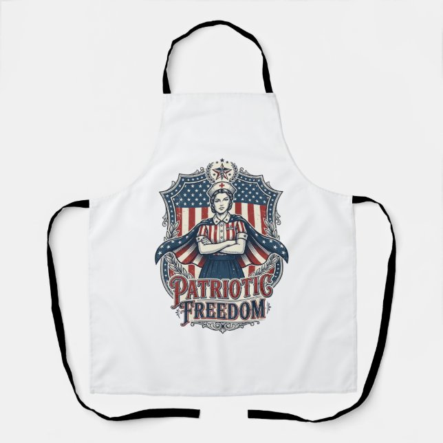 Tablier Tee-shirt graphique vectoriel infirmière patriotiq (Recto)