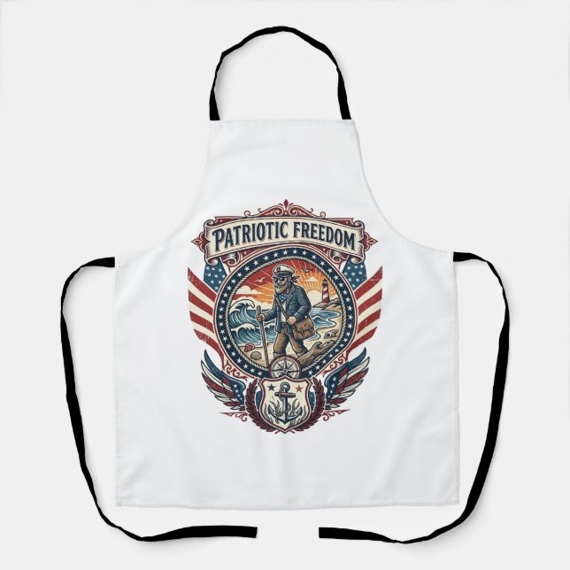 Tablier Tee-shirt graphique vectoriel Patriotic Beachcombe (Recto)