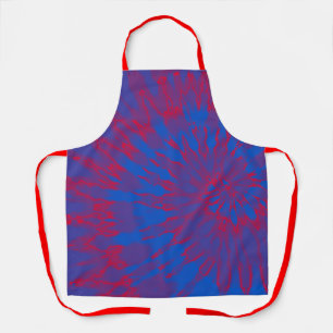 Tablier Teinture de tourbe à spirale bleue et rouge