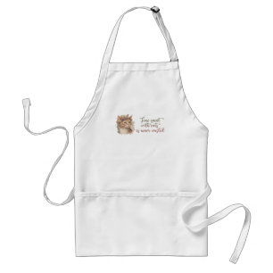 Tablier Temps passé avec chats mignon Chat Aquarelle Desig