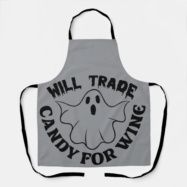 Tablier Tendance Halloween Boo Ghost Quote Tout-en-un Impr (Recto)