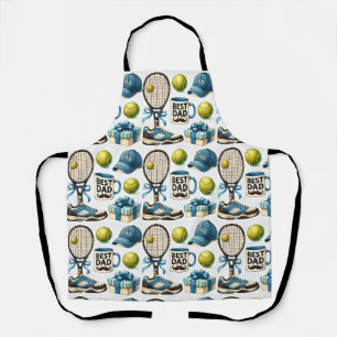 Tablier Tennis Papa Fête des pères avec raquette et balle