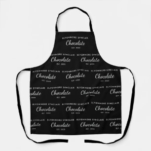 Tablier Tenue de personnel en chocolat noir et blanc éléga