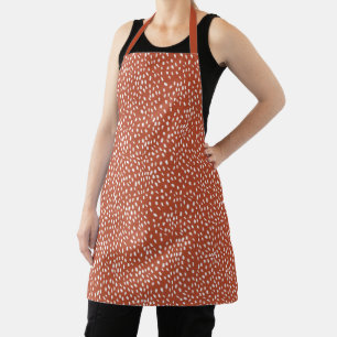 Tablier Terracotta & White Modern Dot Motif