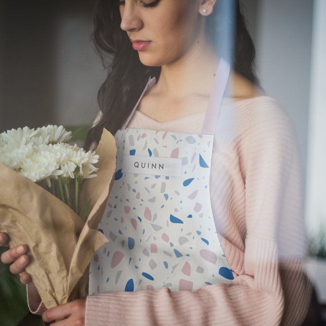 Tablier Terrazzo Motif Neutre Naturel Élégant (Créateur téléchargé)