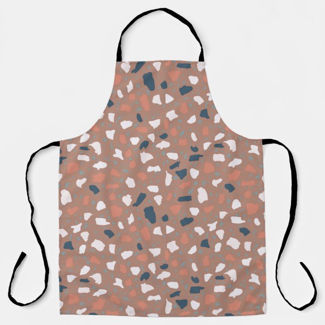 Tablier Terrazzo sol motif sans soudure. pierre vintage, (Recto)