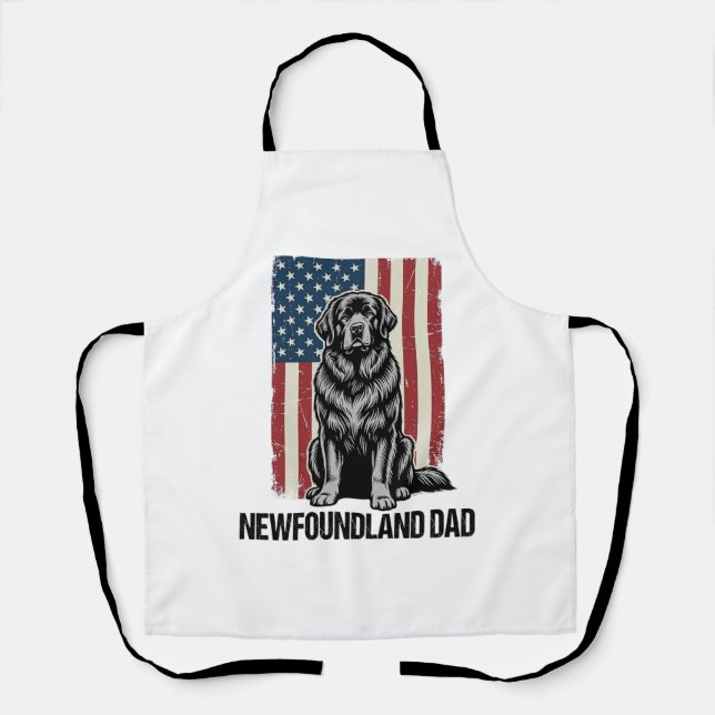 Tablier Terre-Neuve Papa Chien Patriotique Vintage (Recto)