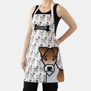 Tablier Terrier à poil dur blanc et fauve Chien mignon & n