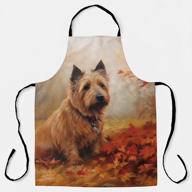 Tablier Terrier Australien dans les feuilles d'automne qui (Recto)