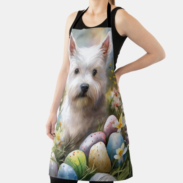Tablier Terrier blanc de l'Ouest de Pâques Œufs de vacance (Insitu)