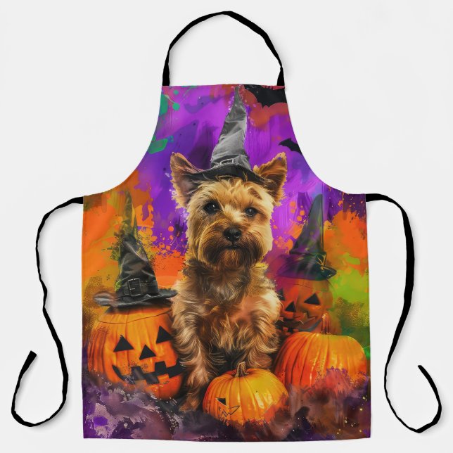 Tablier Terrier Cairn effrayant Chien Sorcière Halloween C (Recto)