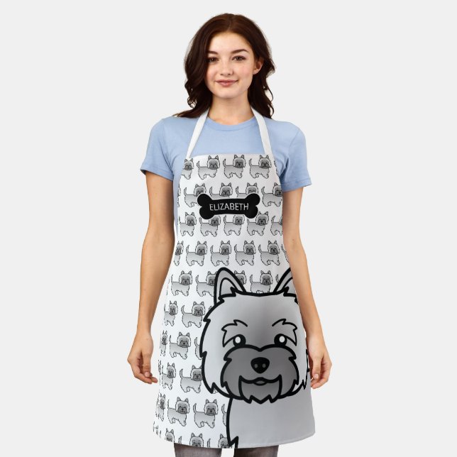 Tablier Térrier Cairn Gris Chien de Dessin Animé Mignon &  (Porté)