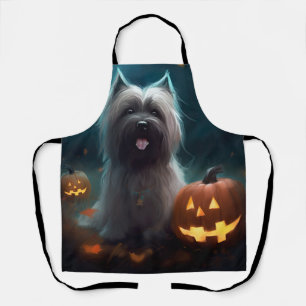 Tablier Terrier Skye d'Halloween avec citrouilles effrayan