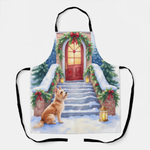 Tablier Terrier Tchèque Escalier enneigé Art de Noël