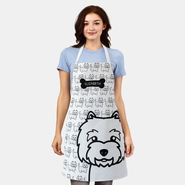 Tablier Térrier West Highland blanc Chien de dessin animé  (Porté)