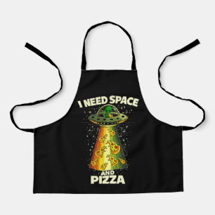 Tablier Tête d'alien drôle mangeant une pizza OVNI Extrate