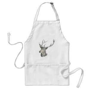 Tablier Tête de cerf Buck avec Antlers Chasse Dessin