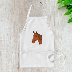 Tablier Tête de cheval marron ferme animal