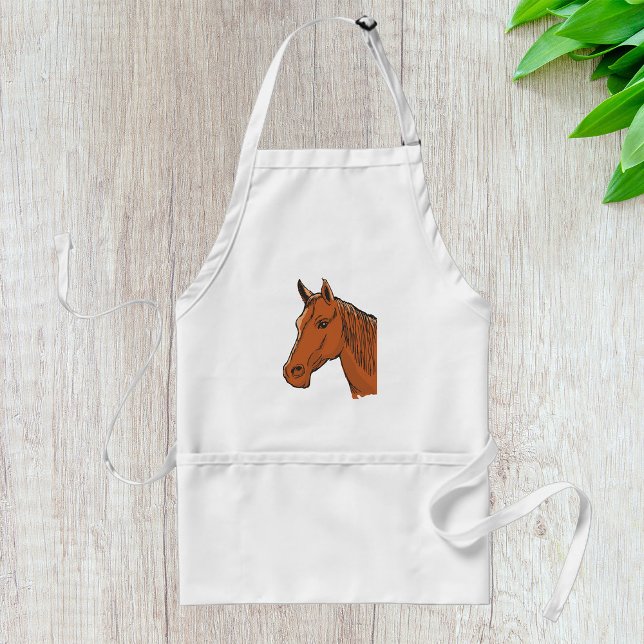 Tablier Tête de cheval marron ferme animal (Créateur téléchargé)