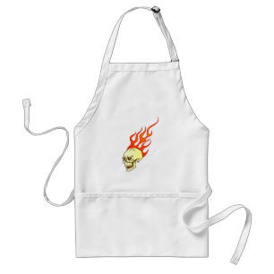 Tablier Tête de mort crâne skull flammes flames